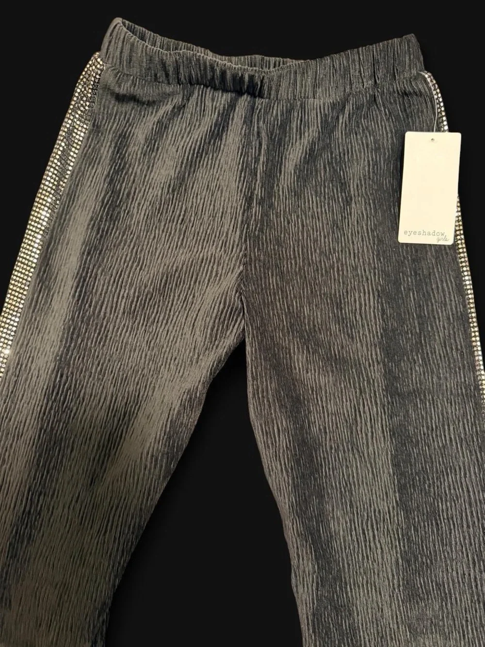 Eyeshadow Black Girls' Casual Wide-Leg Pants